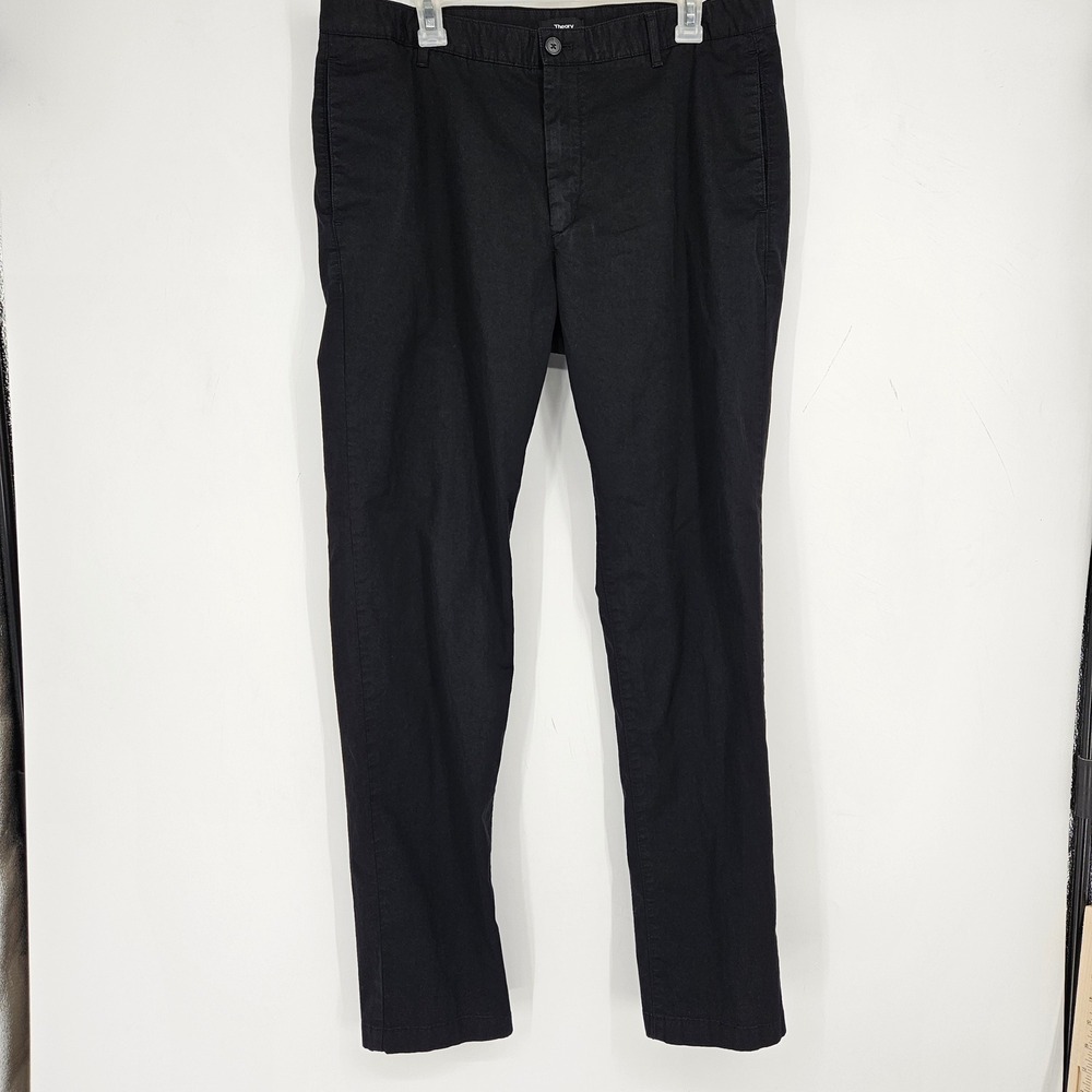 Theory Pants Mens 36 Black Chino Zaine Twill Pockets Performance Preppy